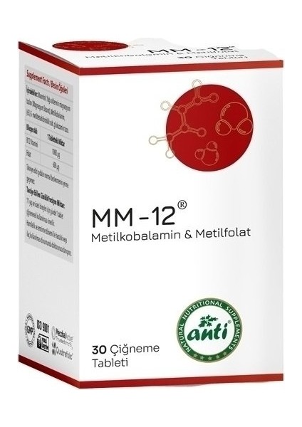 Mm-12 Metilkobalamin & Metilfolat 30 Çiğneme Tablet