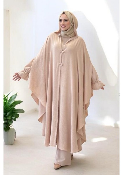 Tunik, Pantolon ve Abaya Üçlü Takım 8663 Taş