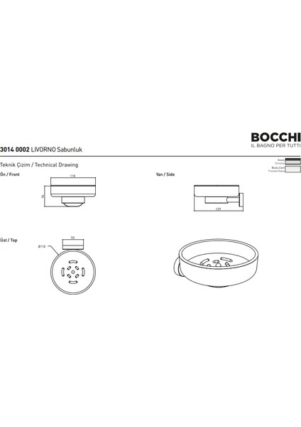 Bocchi Livorno Sabunluk Krom 3014-0002 fiyatları