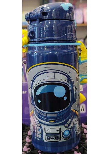 Çocuk Astronot Figürlü Paslanmaz Çelik Matara H70008