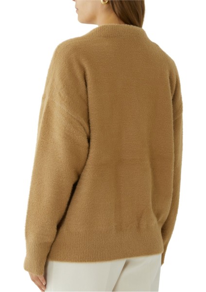 Kadın Rahat Oversize Hırka - Kahverengi modelleri