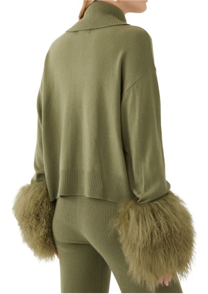 Yün Kolları Kürk Detaylı Hırka modelleri