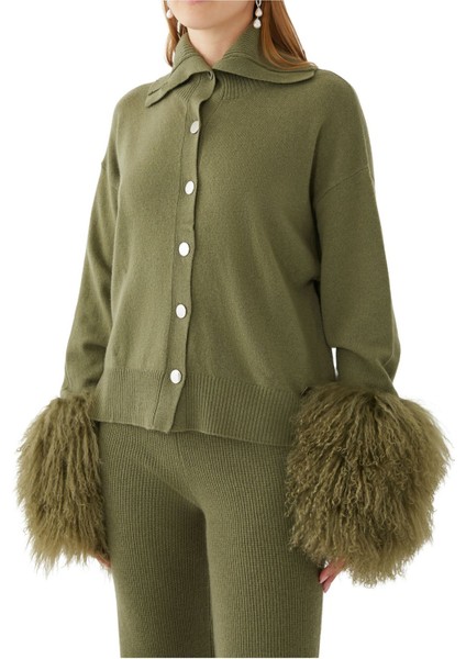 Yün Kolları Kürk Detaylı Hırka indirimleri