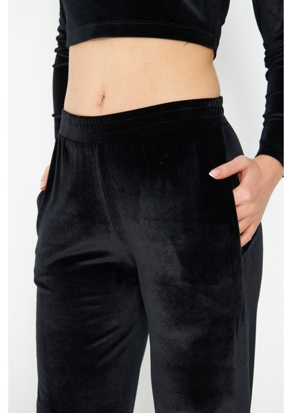 Tariki Siyah Kadife Pantolon