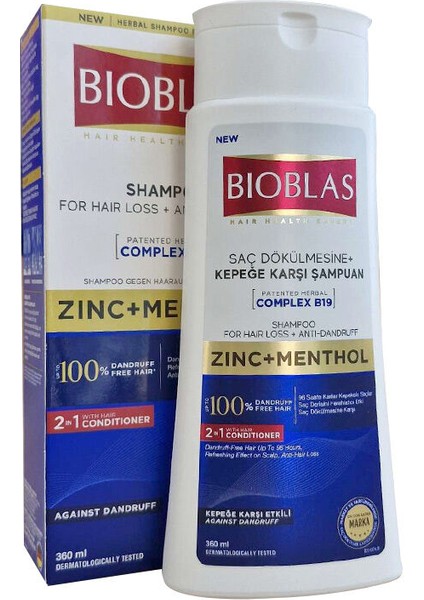 Çinko + Mentol Şampuan 360 ml