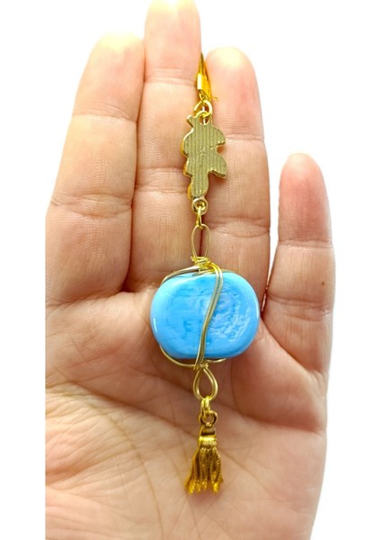 Mavi Salkım Nazar Detaylı Sarma Dana Gözlü Araba Dikiz Ayna Süsü/ Püsküllü Araba Hediyesi indirimleri