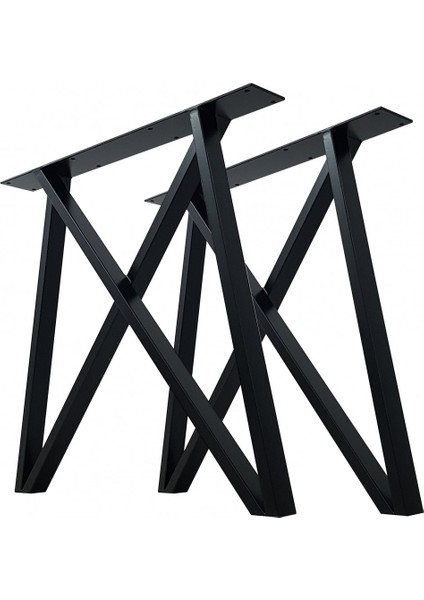 Metal Masa Ayağı Yemek Masası Çalışma Masası Ahşap Masa Ayağı 55X75 cm Siyah Renk 1 Takım