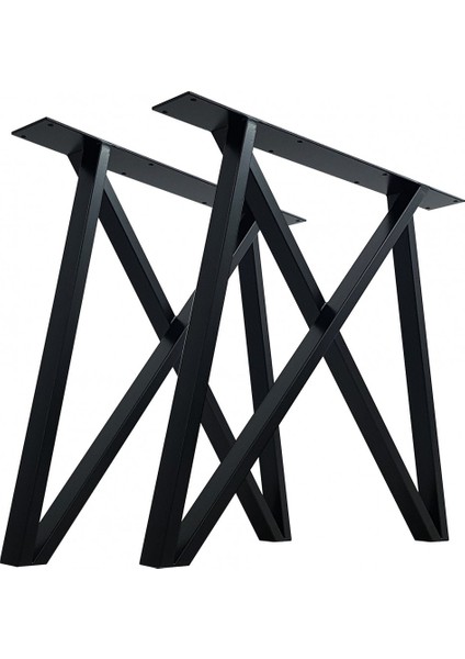 Metal Masa Ayağı Yemek Masası Çalışma Masası Ahşap Masa Ayağı 55X75 cm Siyah Renk 1 Takım