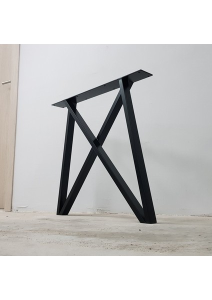 Metal Masa Ayağı Yemek Masası Çalışma Masası Ahşap Masa Ayağı 55X75 cm Siyah Renk 1 Takım