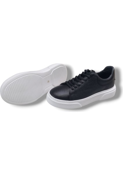 GR0309 Hakiki Özel Yapım Floter Deri Yüksek Eva Taban Siyah Sneakers Erkek Ayakkabı modelleri