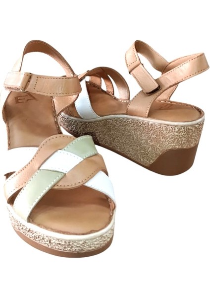 401 Kadın Deri Dolgu Topuklu Comfort Sandalet Taba fırsatları