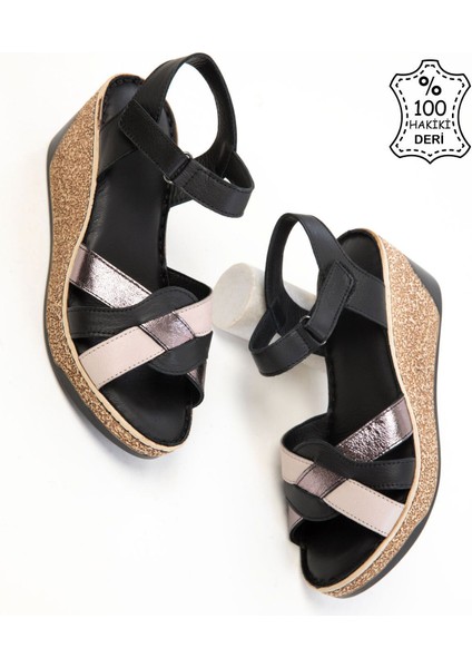 401 Kadın Deri Dolgu Topuklu Comfort Sandalet Taba fırsatları