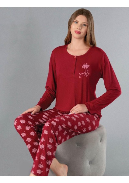 Uzun Kol Mevsimlik Pijama Takımı Viskon Alperi 790-55