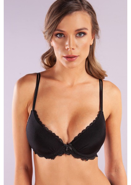 Glorin Foam Cup Push Up Bra,siyah Renk Straplez Konforlu ve Şık Sütyen