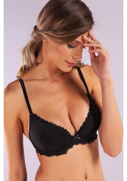 Glorin Foam Cup Push Up Bra,siyah Renk Straplez Konforlu ve Şık Sütyen
