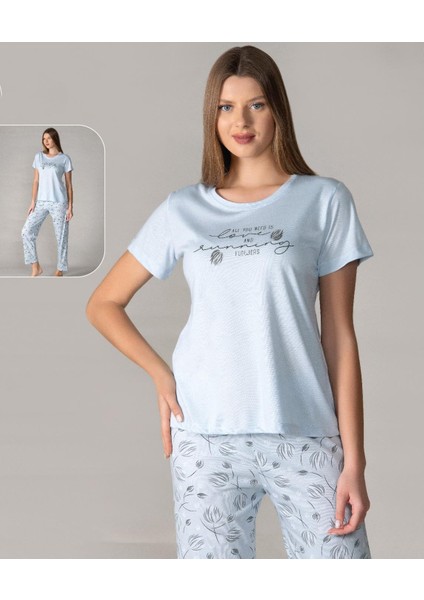 Kısa Kol Yazlık Pijama Takımı Viskon Alperi 780-24 modelleri
