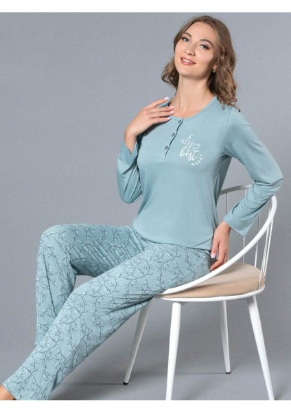 Uzun Kol Mevsimlik Pijama Takımı Viskon Alperi 790-53 fırsatları