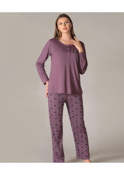 Uzun Kol Mevsimlik Pijama Takımı Viskon Alperi 790-35