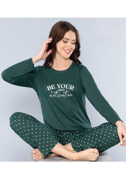 Uzun Kol Mevsimlik Pijama Takımı Viskon Alperi 790-61
