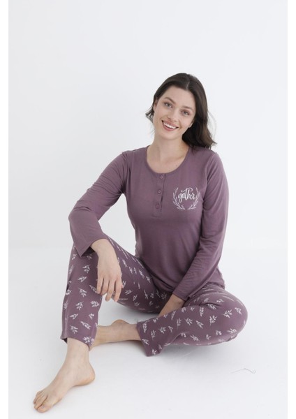 Uzun Kol Mevsimlik Pijama Takımı Viskon Alperi 790-31