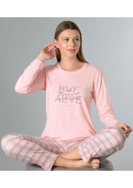 Uzun Kol Mevsimlik Pijama Takımı Viskon Alperi 790-50