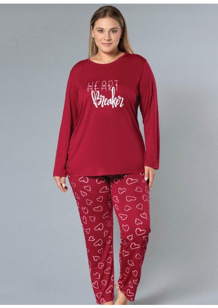 Büyük Beden Battal Uzun Kol Mevsimlik Pijama Takımı Viskon Alperi B790-26 fırsatları