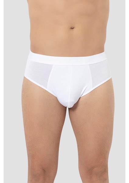 Erkek Bambu Slip Külot Düz Beyaz 3'lü Paket modelleri
