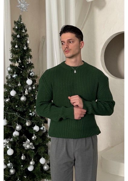 Erkek Fitilli Örme Oversize Kazak fırsatları