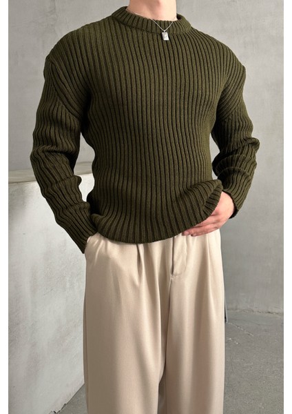 Erkek Fitilli Örme Oversize Kazak indirimleri