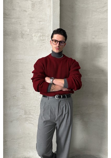 Erkek Fitilli Örme Oversize Kazak fırsatları