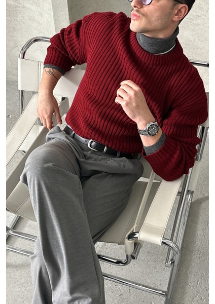 Erkek Fitilli Örme Oversize Kazak indirimleri