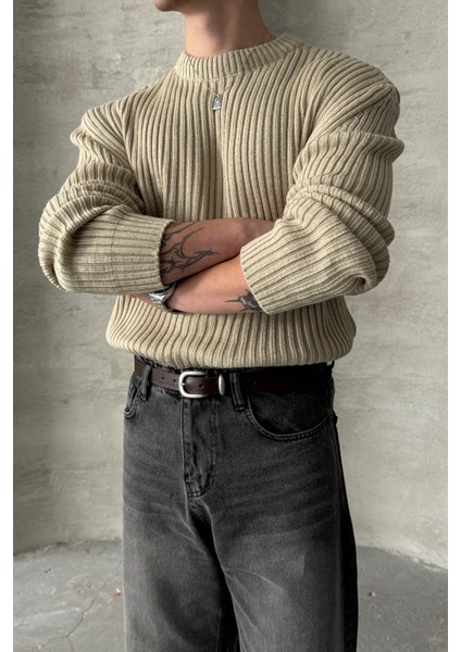 Erkek Fitilli Örme Oversize Kazak modelleri