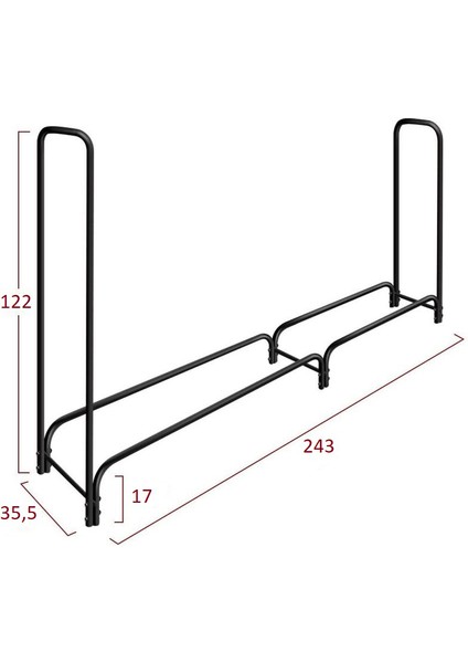 Metal Odun Rafı Odun Düzenleyici Siyah Renk 1 Adet modelleri
