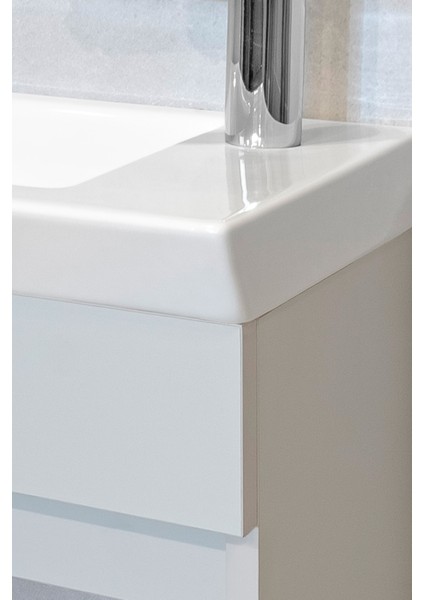 Fit Banyo Dolabı Seti (45 cm Mozambik Gri Aynalı Lavabolu Mdf) fırsatları