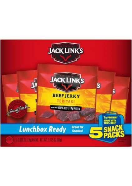 Jack Lınk's Beef Jerky Terıyakı Lunchbox Ready 5 Snack 89 gr