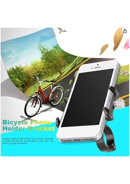 Alüminyum Bisiklet ve Scooter Telefon Tutucu Gidon Bağlantılı