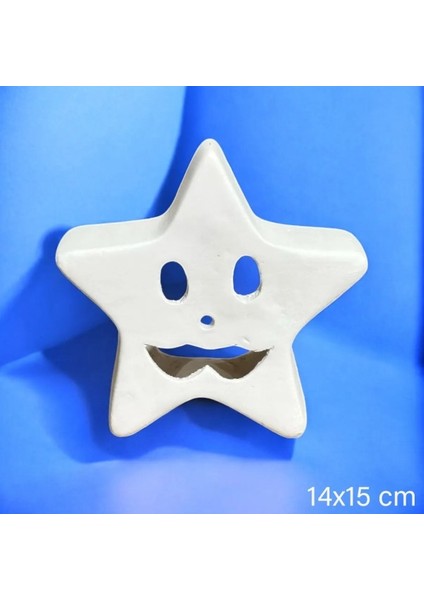 Ham Seramik Yıldız Şekilli Mumluk | Rustik Dekoratif Tealight Mumluk | El Yapımı Görünüm