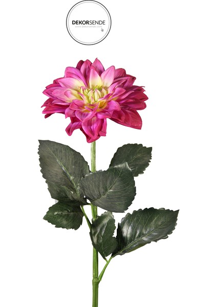 Yapay Dalya Çiçek Dalı Fuşya 68 cm