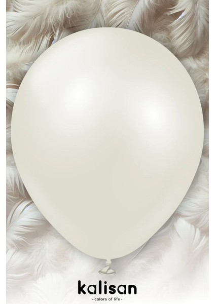 Aura Collection Ivory White Balon (Fildişi Beyazı) - 12 Inç - 5 Adet