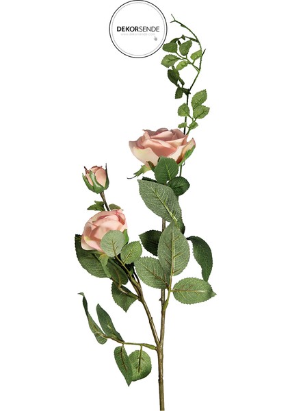 Yapay 3'lü Açmış Gül Dalı Pudra 65 cm fiyatları