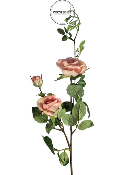 Yapay 3'lü Açmış Gül Dalı Pudra 65 cm modelleri