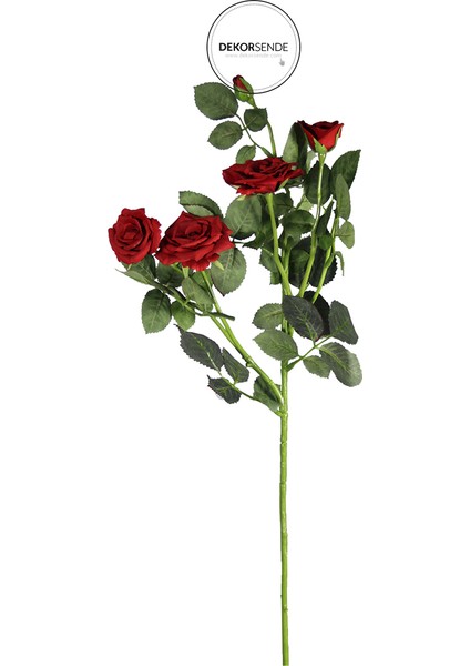 Yapay Mini Çardak Gül Dalı Kırmızı 74 cm
