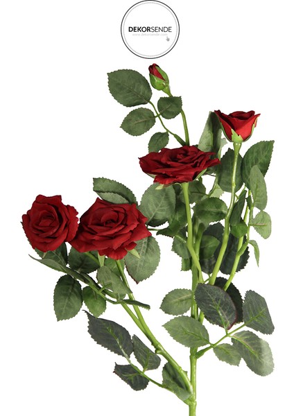 Yapay Mini Çardak Gül Dalı Kırmızı 74 cm