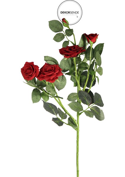 Yapay Mini Çardak Gül Dalı Kırmızı 74 cm