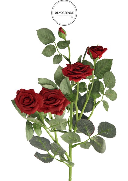Yapay Mini Çardak Gül Dalı Kırmızı 74 cm