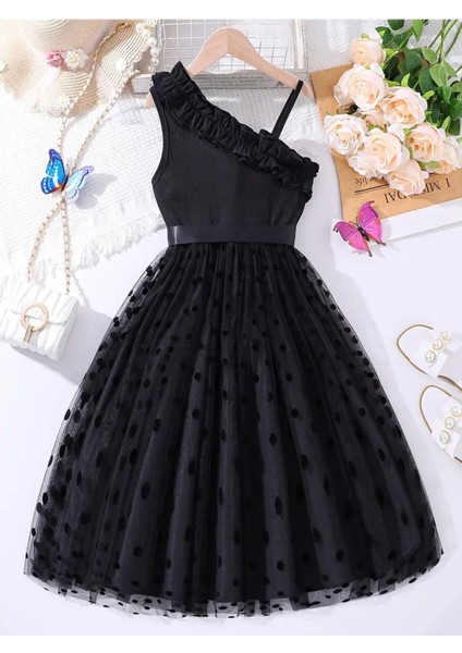 Varas Askılı Elbise - Mezuniyet Elbisesi - Kız Çocuk Abiye Gösteri Elbisesi