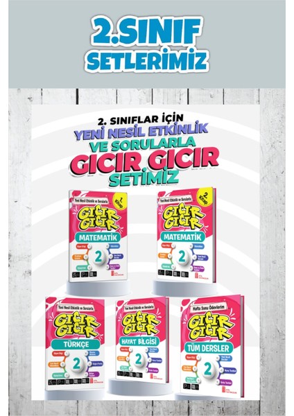 2.sınıf Yeni Nesil Etkinlik ve Sorularla Gıcır Gıcır 5 Li Set