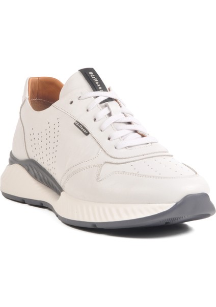 Beyaz Hakiki Deri Erkek Sneaker 758803 M