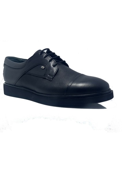 Siyah Bağcıklı Deri Günlük Klasik Erkek Ayakkabı