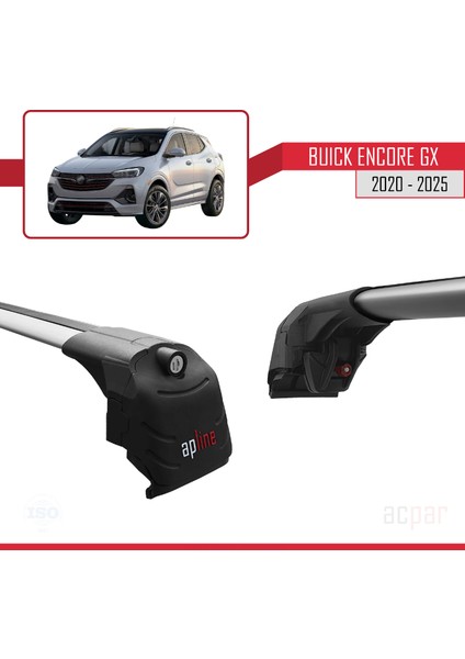 Buick Encore Gx 2020-2025 Arası ile Uyumlu Ace-2 Model Ara Atkı Tavan Barı Gri 2 Adet